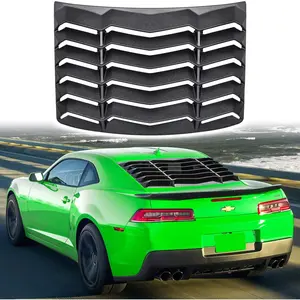 Rear Window Louver for Chevrolet Chevy Camaro 2010 2011 2012 2013 2014 2015 Windshield Sun Shade Cover Vent GT Lambo Style Custom Fit All Weather ABS (Matte Black)