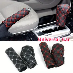 2 pcs universal car gearshift knob protectors, handbrake anti-slip covers, and car interior decoration kits accessories