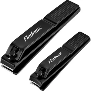 Nail Clippers Set – Fingernail and Toenail Clippers for Women, Men & Families, Sharp Stainless Steel Trimmers (Curved & Straight Blade)