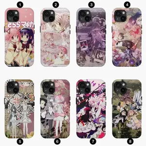 Kaname Madoka Magica Akemi Homura Kawai Cover Compatible with iPhone X, 11, 12, 13, 14, 15, 16, 17 Plus Pro Promax & SS Galaxy S21-25 Series