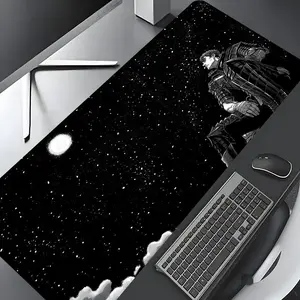 Starry Night Samurai Large Gaming Mouse Pad,Aesthetic Desktop Decoration Drotection Pad,Washable Rubber Pad Non-Slip Lock Edge Multi-Size Mouse Pad Suitable For Home Office,Desk Accessories,Desktop Accessory,Good Gift for Family and Friends