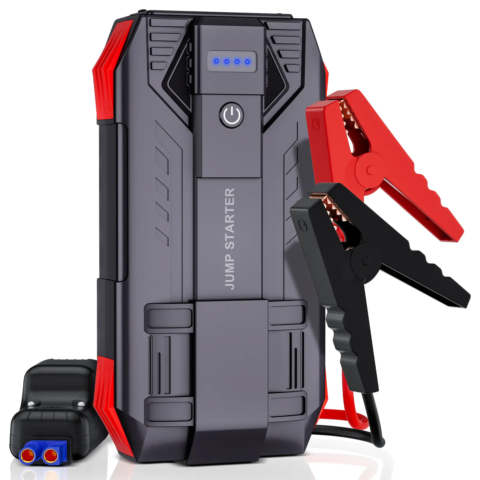 POVASEE 4000A Reusable Car Jump Starter - 12V Heavy-Duty Auto Battery Booster (Up to 10L Gas/8L Diesel), 3-in-1 Car Accessories with LED Light, Fast Charging USB Port Power Bank, Secure for Trucks