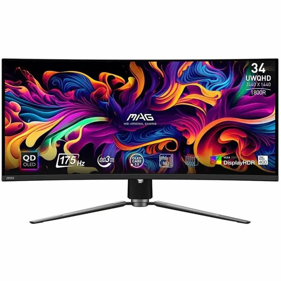 MSI MAG 341CQP 34" Class UW-QHD Curved Screen Gaming OLED Monitor, Gaming Focus Display (MAG341CQPQDOLED)
