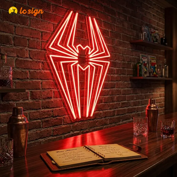 LC SIGN Spider Neon Sign for playrooms,bedrooms, nurseries, playrooms,10.33*11.81n,12.33*14.17in,15.34*17.72in
