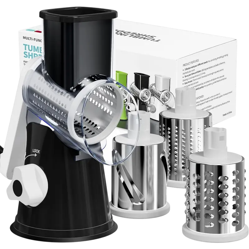 3-Blade Interchangeable Kitchen Cheese Shredder & Vegetable Slicer, Multi-Function Kitchen Utensil for Cheese Grating & Vegetable Cutting