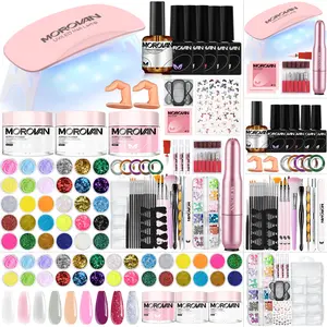 【Fall Deals】Morovan Whimsy Acrylic Nail Kit with Drill - Whimsy Series Acrylic Nail Kit with Everything for Beginners Glitter Acrylic Powder for Nail Extension DIY Complete Starter Set