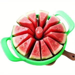 Easy-Grip Stainless Steel Manual Fruit Vegetable Slicer - Kitchen Vegetable Slicer, Large Cutter for Perfect Watermelon, Cantaloupe Slices, Ideal Home Kitchen Utensil