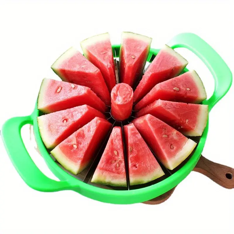 Easy-Grip Stainless Steel Watermelon Slicer - Large Manual Cutter For Perfect Cantaloupe & Watermelon Slices, Ideal For Home And Restaurant Use