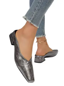 2026 Summer Woven Square Toe Low Block Heel Pumps for Women, Textured V-Cut Slip-On Shoes, Casual & Office Wear