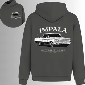 1964 Chevrolet Impala Classic Car Hoodie, 2 Sides, Vintage Auto Retro Pullover Hoodie
