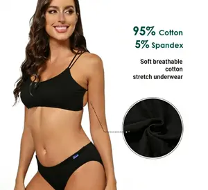 5-Pack Women’s Cotton Mid-Rise V-Waist Thongs, Breathable Plus Size Mixed Solid Colors