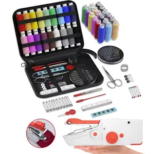 Mini Handheld Sewing Machine,Portable Electric Sewing Machine with Storage Bag Tool Kit,DIY Sewing Machine for Beginners and Home Travel,Easy to Operate,Quick Stitching,Emergency Sewing Kit,Gift for Mom Mini Stainless Steel Cordless USB Sewing Machine