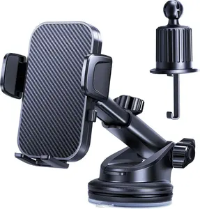 3-IN-1 Car Phone Mount - 2025 Most Stable & Flexible Suction Cup - Universal Fit for Vent/Dashboard/Windshield - Compatible with iPhone, Samsung, and More - 360-Degree Rotating Ball Head - Easy One-Touch Operation - Stronger & Tighter Locking System