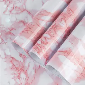 Marble Effect Self-Adhesive Wallpaper Roll, Marble Pattern Wallpaper, PVC Material Wall Covering for Home Decor & Furniture, Durable Waterproof Design