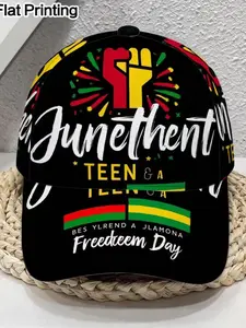 Juneteenth Baseball Hat, History 3D Print Adjustable Cap, Freedom Day Sun Hat, Unisex Outdoor Hat, All Seasons Casual Style