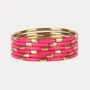 Pink Veda Bangles - Set of 6