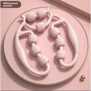 9 Wheels Muscle Roller, Leg Massager Muscle Relaxation Stretching Roller Foam Roller Deep Tissue Massager for Thigh Arms Leg Waist(Pink)