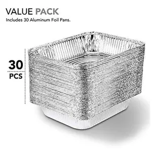 Aluminum Pans 9x13 Disposable Foil (30 Pack) - Half Size Steam Table Deep Pans - Tin Pans Great for Cooking, Heating, Storing, Prepping Food Cookware