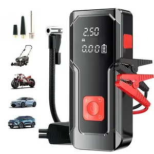 Car Jump Starter & Air Compressor, Power Bank, 150PSI Tire Inflator - All-in-One Emergency Kit for Cars, SUVs, Trucks - w/Smart Clamps, LED Light, Case