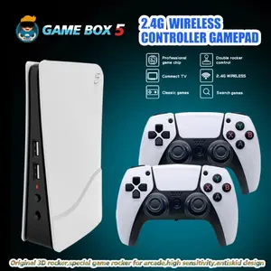 P5 Plus Retro Gaming Console 64GB/128GB with 2 Wireless Controllers & Aim Assist Ring |   Portable HD TV Box for PS1, PSP, MAME Arcade Games |   Includes Charging Dock & Travel Case for Multiplayer Fu