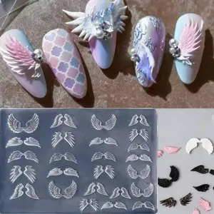 Hot Sale Wing & Feather Mold 3D Angel Wings Nail Art Template Tool Nail Decoration Mold Nail Art Tools