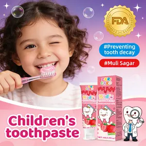 Dentist-Recommended Kids Toothpaste for Cavity Protection | With Science-Based Fluoride & Natural Sweeteners | Strengthens Enamel & Fights Plaque Build-Up | Fun Bubble Fruit Flavor, Low Foam | 60g Tube for Ages 3+ Oral Whitening Brush Foaming