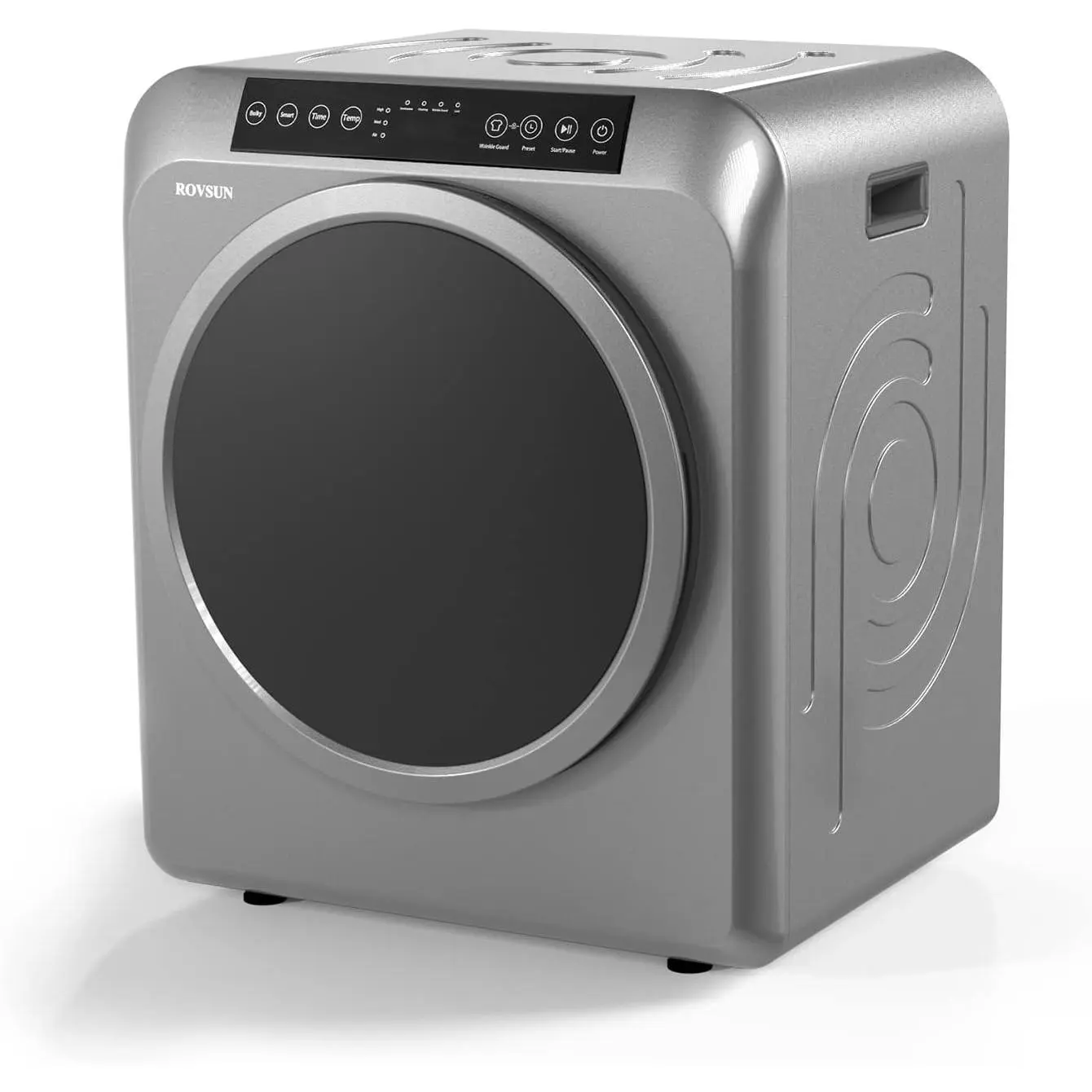 ROVSUN 13.2LB Portable Clothes Dryer, 3.5 Cu.Ft High End Front Load Tumble Laundry Dryer with LCD Touch Screen, Stainless Steel Tub for Apartment, Home, Dorm-110V, Luxury Grey Appliances