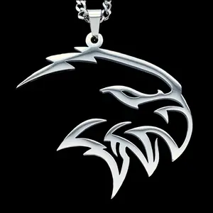 Trackhawk Necklace SRT - 1.5" Mirror Polished Stainless Steel Pendant with Laser Carved Design & Choice of Chain Free Gift Included