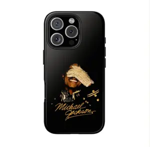 Michael Jackson Tough Phone Case with Iconic Glove Pose & Gold Signature - 2D Design for iPhone Models - Impact Resistant Polycarbonate & TPU Lining - Protective Phone Cover