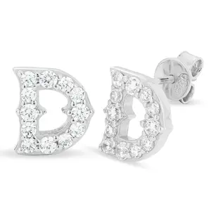 【#E532】Letter D earrings UCCIYO Synthetic Moissanite Earrings For Women 925 Sterling Silver Stud Earring Men Hip Hop Jewelry Couple Gift