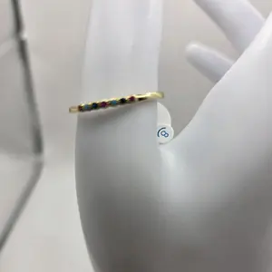 XP 14K Gold Plated Thin Band Ring with Delicate Engraving