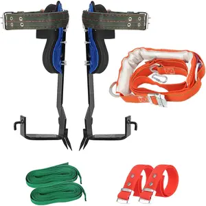 Tree Climbing Spikes 2 Gear with Harness Belt, 304 Stainless Steel Tree Climbing Tool, Pole Climbing Spikes Adjustable Climbing Tree Non-Slip Pedal for Picking Fruit Hunting Observation