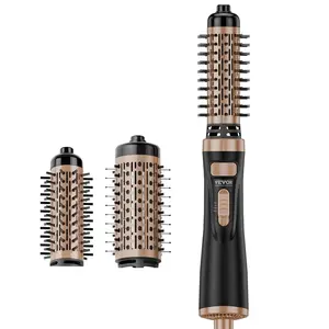 Father's Day Gift VEVOR Rotating Hair Dryer Brush, Ionic Hot Air Styler with 1.5" and 2" Ceramic Coated Brushes, Auto Rotating Curling Blow Dryer Brush Less Frizz & Heat Damage for Straightening Drying Curling