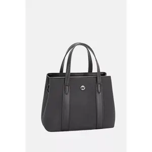 David Jones Canvas Handbag with Leather Trim