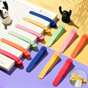 Creative soft silicone automatic page-following bookmarks that do not deform students use multi-functional reading duckbill book clips ins Christmas gifts for girls and teachers book bookmarks
