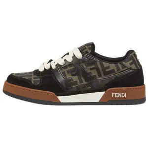 FENDI Match Suede Jacquard Round-Toe Low-Top Sneakers for Men in Black Trending Shoes, House White Official Shoes to Get / Maison Mihara Verifiable, with credentials and supporting global authentication
