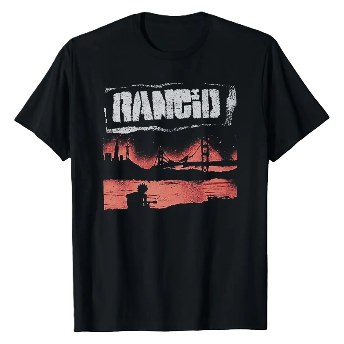 RANCID Punk Rock Black Men T-Shirt Cotton Fabric Vintage Menswear Top