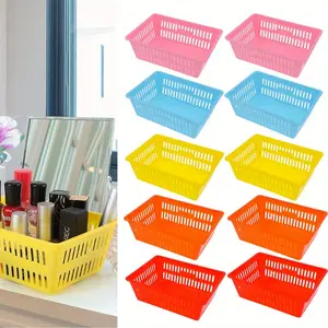 10 Pcs Multifunctional Plastic Sorting Basket 6.1 "L X 4.53" W X 2.17 "H Desktop Storage Basket Suitable for Offices, Bathrooms, Kitchens, Bedrooms