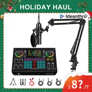 SoundPods 2026New C200PRO-P15 Ultimate Streaming Kit with Dual-Mic Support Live Voice Changing for Enhanced Audio Quality Multi-Channel Streaming Christmas Gift