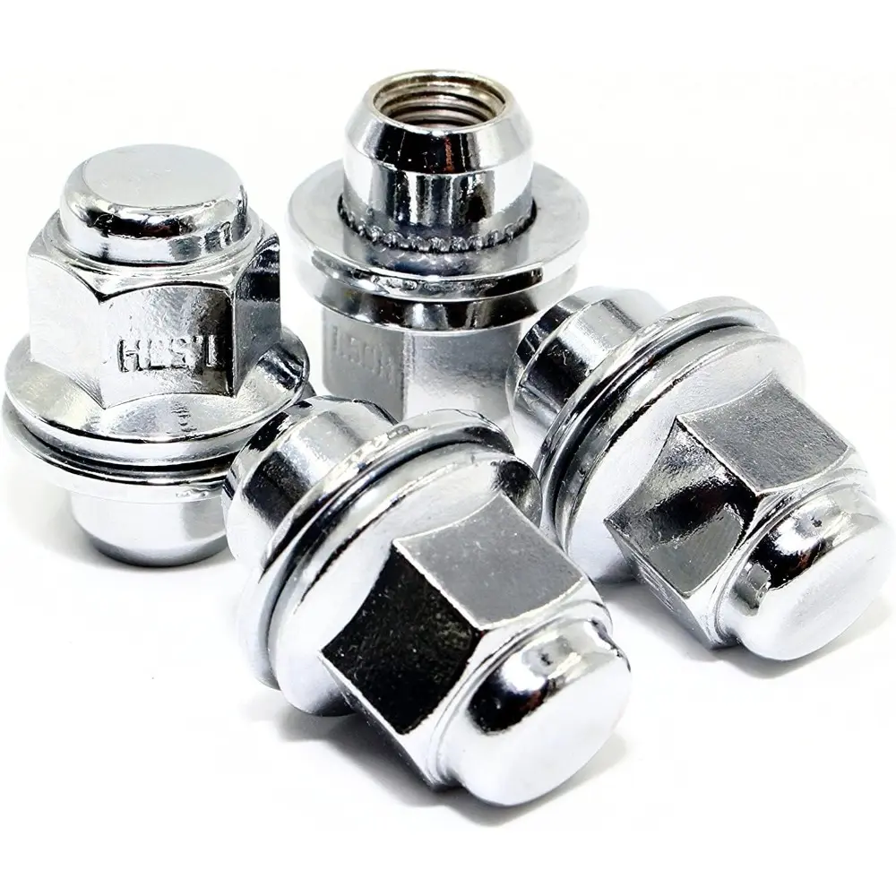 Set of 4 12x1.5 OEM Factory Washer Style Chrome Lug Nuts For Toyota Tacoma,4 Runner SR5 Pre-Runner TRD Off-Road Limited Factory Stock Replacement