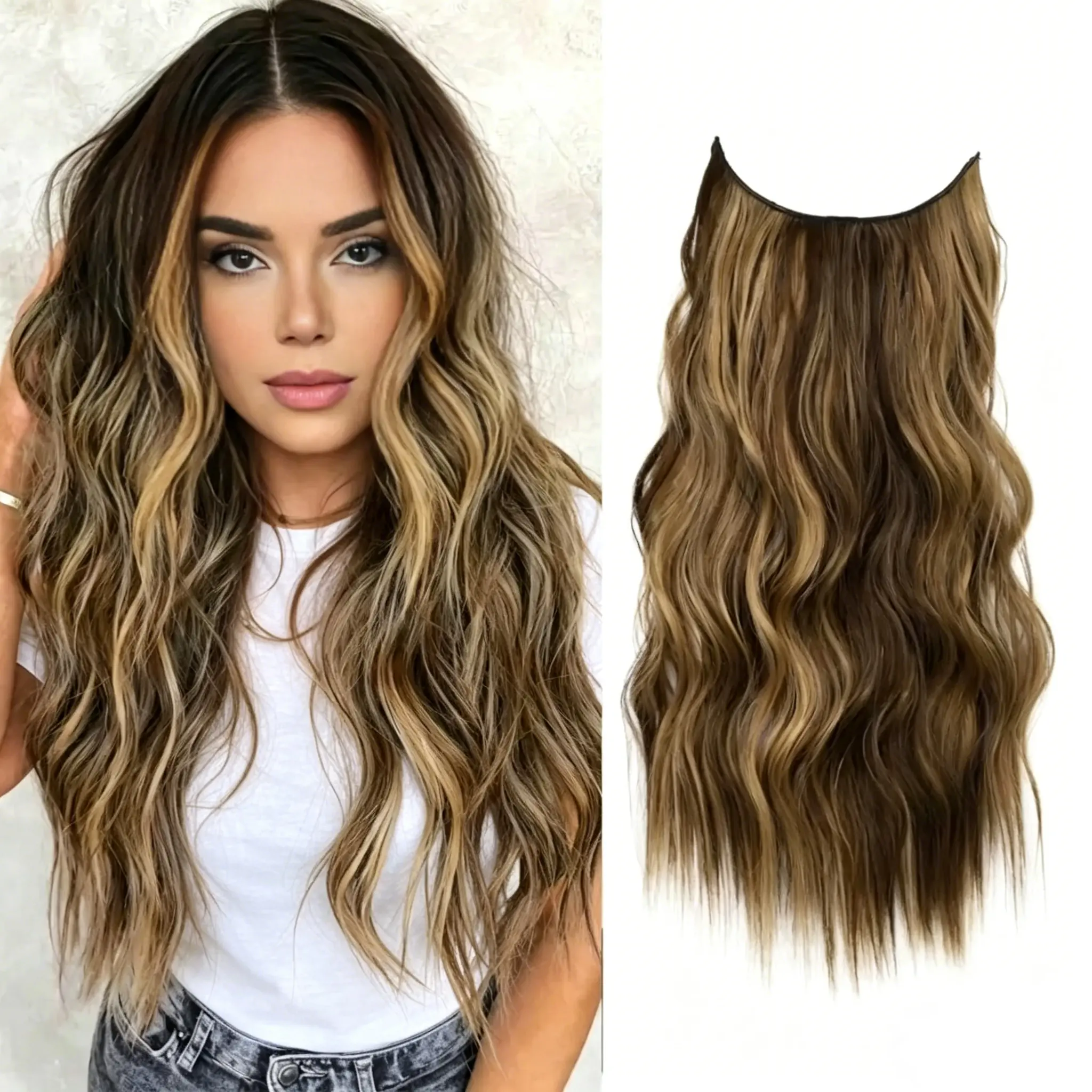 Brown mix Blonde 4-Clip One-Piece