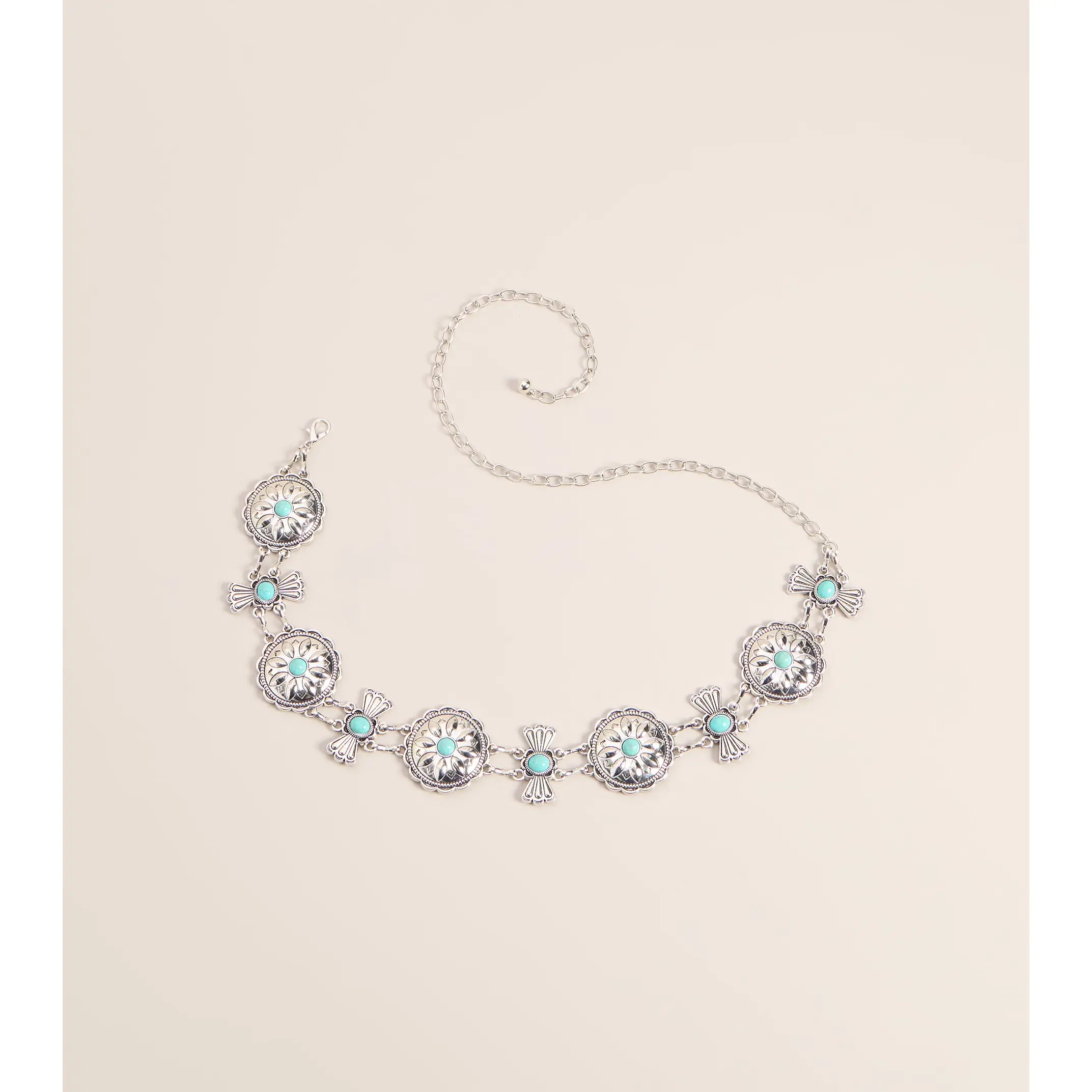 Statement Styling Stone Concho Chain Belt