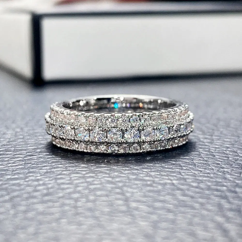 925 Sterling Silver CZ Eternity Ring | Sparkling Wedding Band | Stackable Promise Ring for Women & Men