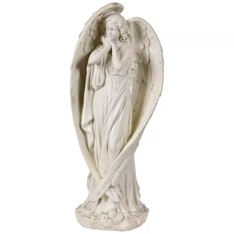 Northlight 35835532 16.5 in. Standing Angel with Wings Outdoor Garden Statue, White