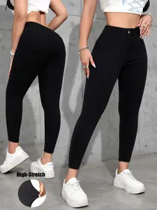 High Waist Skinny Tight-Fitting Long Pants, Stylish Basic Women's Clothing, Comfortable & Trendy Design, Perfect for Casual Wear, Legging