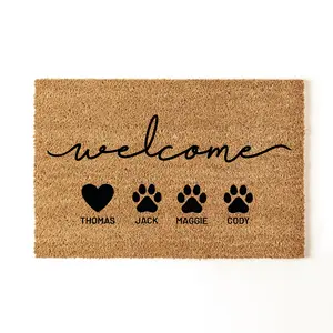 Custom Family & Pet Name Welcome Mat, Ideal Gift for Pet Lovers & New Homeowners, Custom Outdoor Doorway, Custom Name Doormat, Welcome Mat, Housewarming Gift, Pet Owner Gift, Custom Doormat, Porch Decor