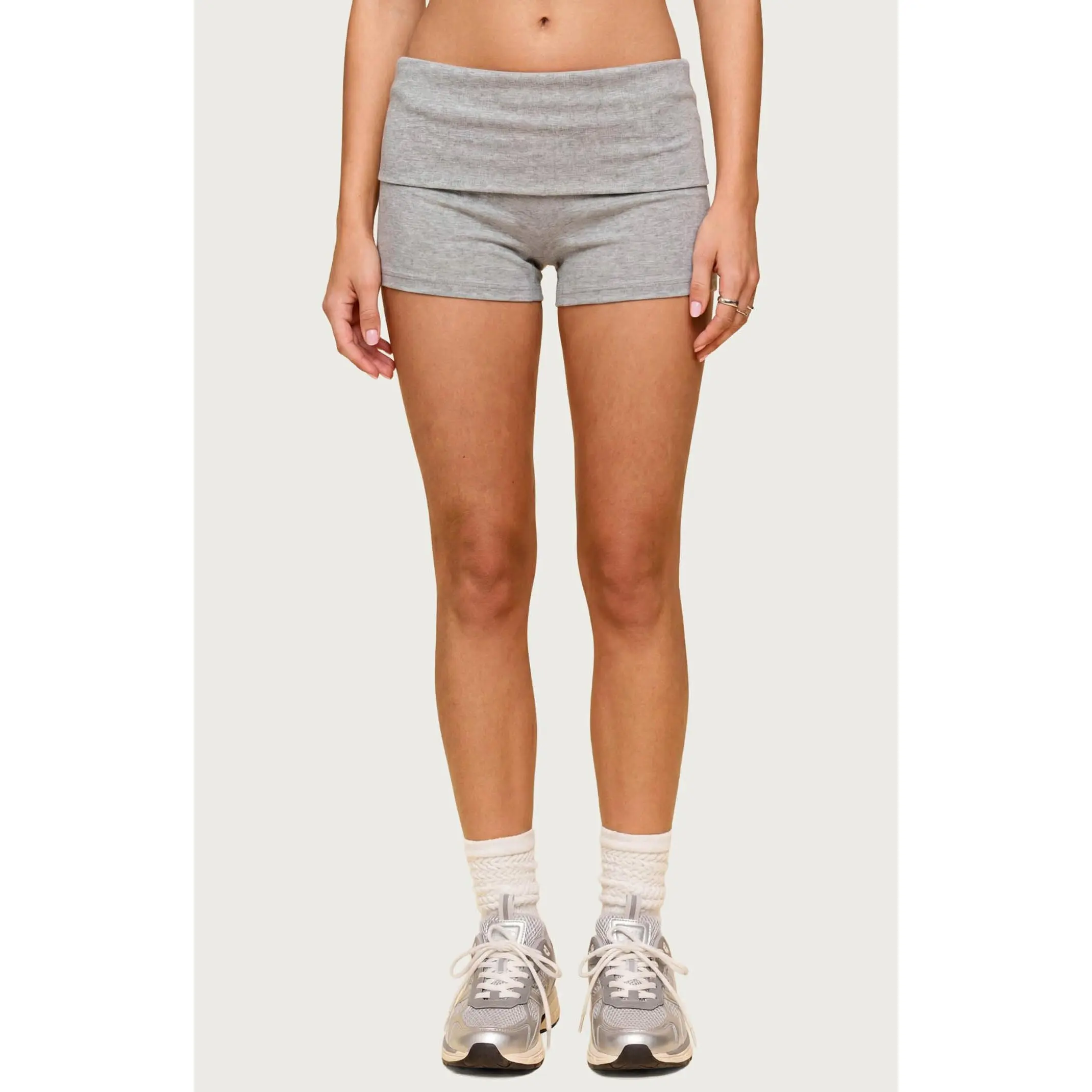 Edikted Women's Audrea Ribbed Foldover Biker Shorts