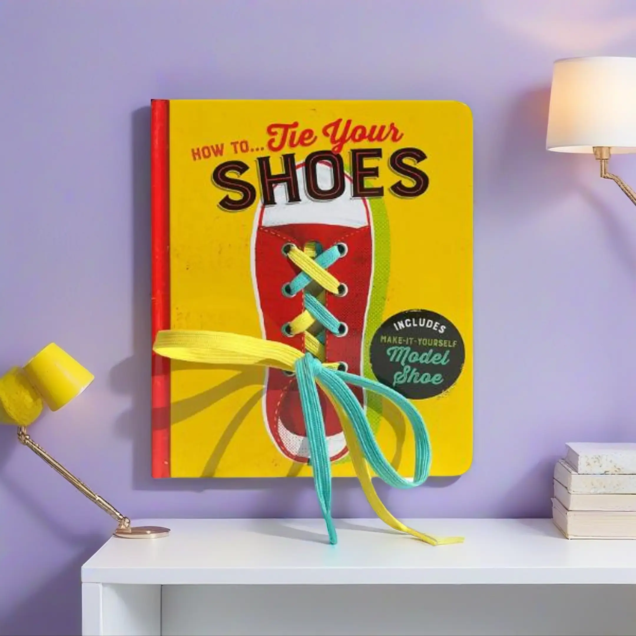 How to Tie Your Shoes Educational Tutorial with Real Shoelace & Model Shoe Toddler Fun Learning Gift world cup sticker album Board Book for Kids
