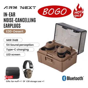 (Buy 1 Get 1 Free) ARM NEXT FieldOps Tactical Earbuds E30 Hearing Protection with Bluetooth, 31dB Noise Reduction for Shooting Wireless Tactical Earbuds with Sound Pickup, Bluetooth 5.4, 50H Playtime, LED Display, for Hunting & Work outdoorfun