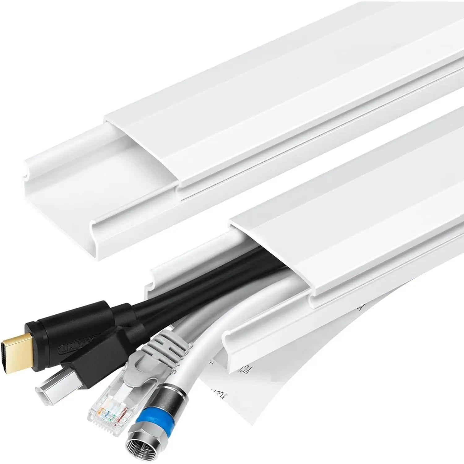TV  Hider - 62.8in PVC Cord Hider  Management Wall, Paintable Cord Concealer for Wall Mounted TV, Cables Raceway White Wire Hider, Wall Wire Covers for Cords, 4* L15.7in *W1.2in *H0.59in